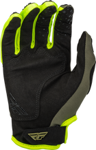 Cargar imagen en el visor de la galería, Guantes Fly Racing verde olivo con amarillo fluorescente