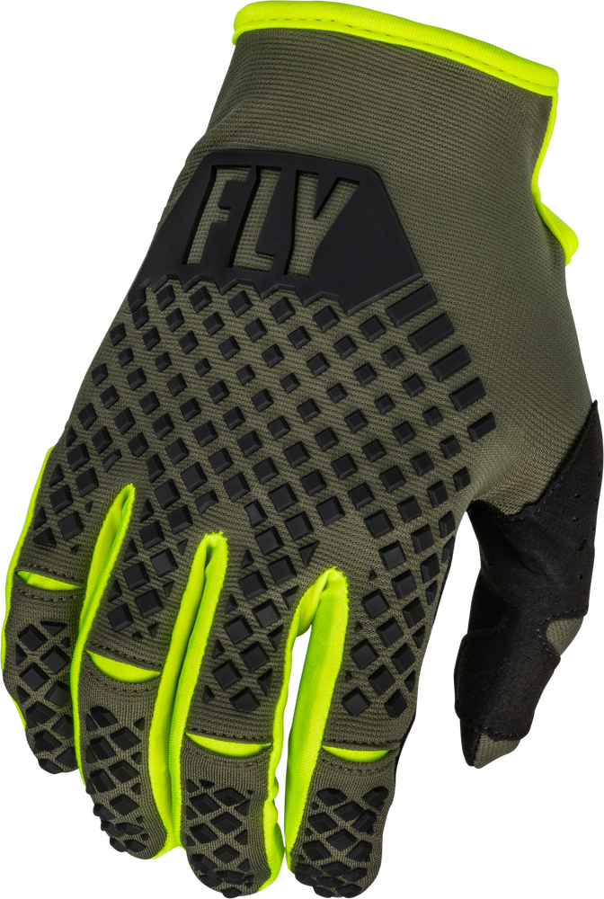 Guantes Fly Racing verde olivo con amarillo fluorescente