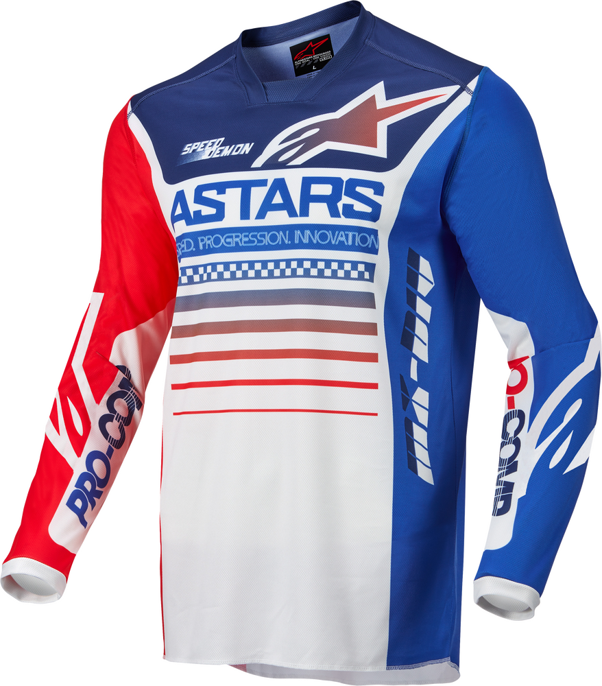 Jersey Alpinestar Racer compass blanco con rojo