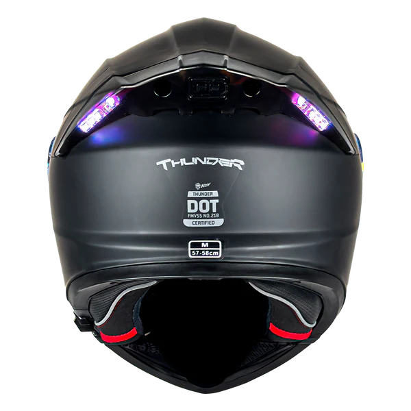 Casco THUNDER negro mate (LUZ LED) – MotoPartes